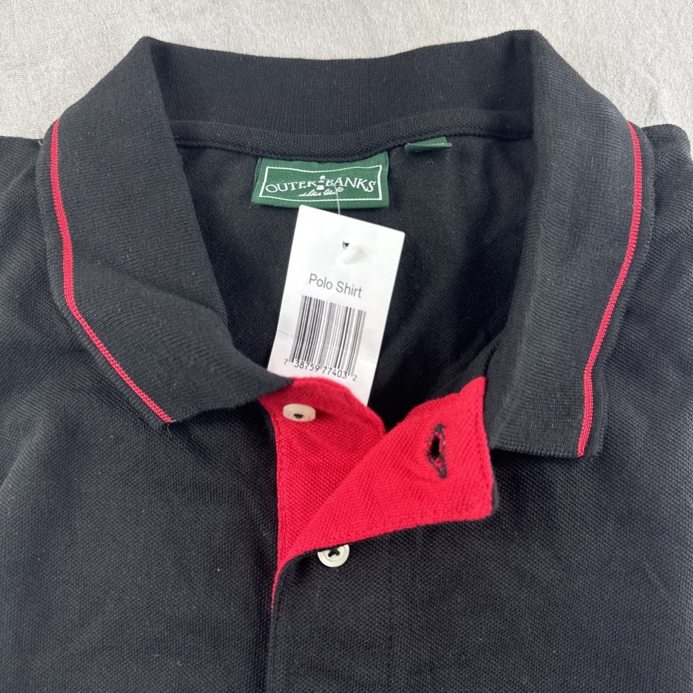 Outer Banks Polo Shirt Mens XL Black Golf Short Sleeve Preppy Cotton Casual NEW
